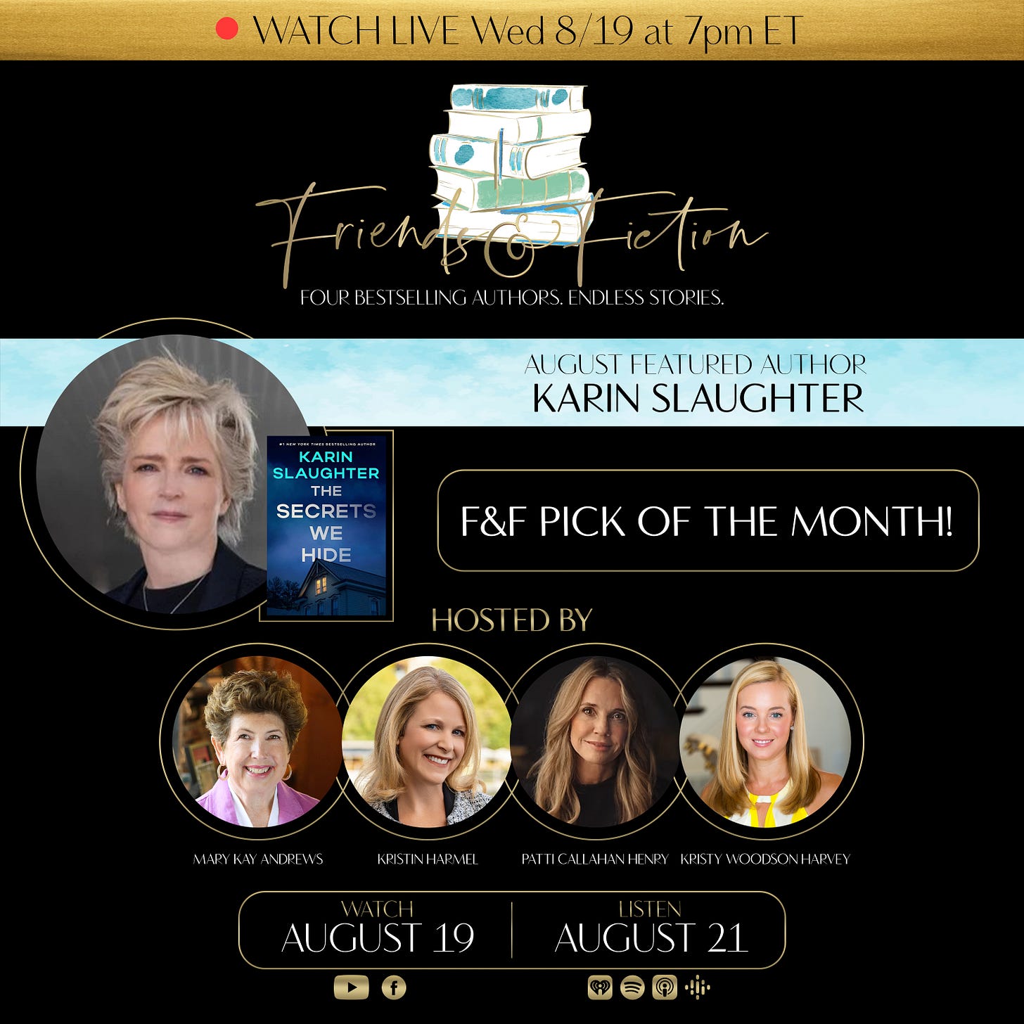 Join us LIVE with Karin Slaughter TONIGHT