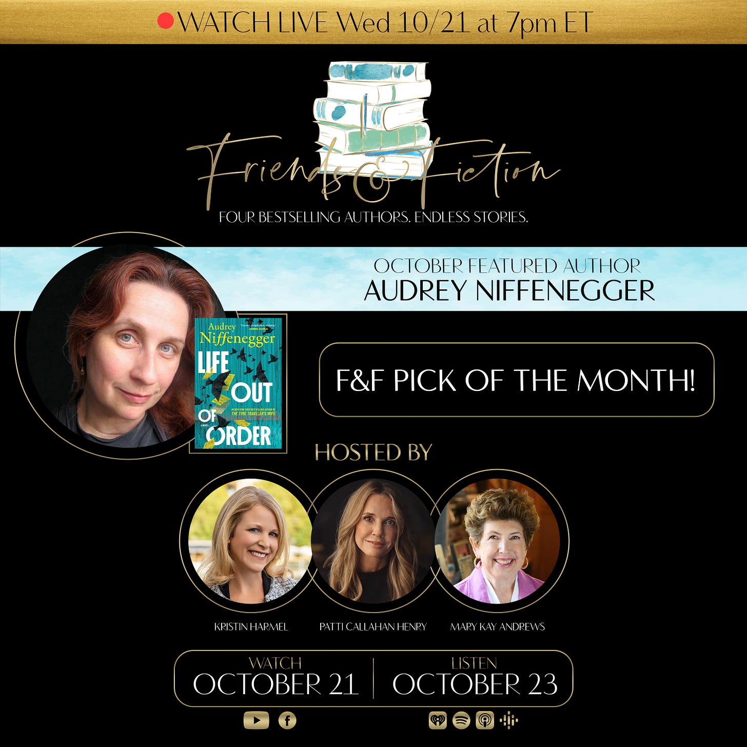 Join us LIVE with Audrey Niffenegger TONIGHT
